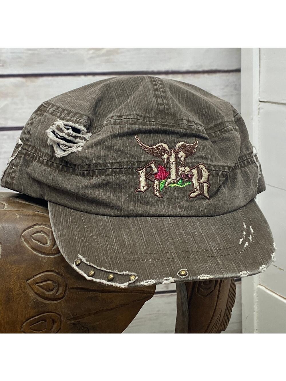 RTB Real Tough B itch Distressed Cap Hat Biker Babe Motorcycle H003
